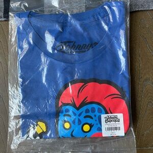 Johnny Cupcakes Blue and Red Graphic Tee